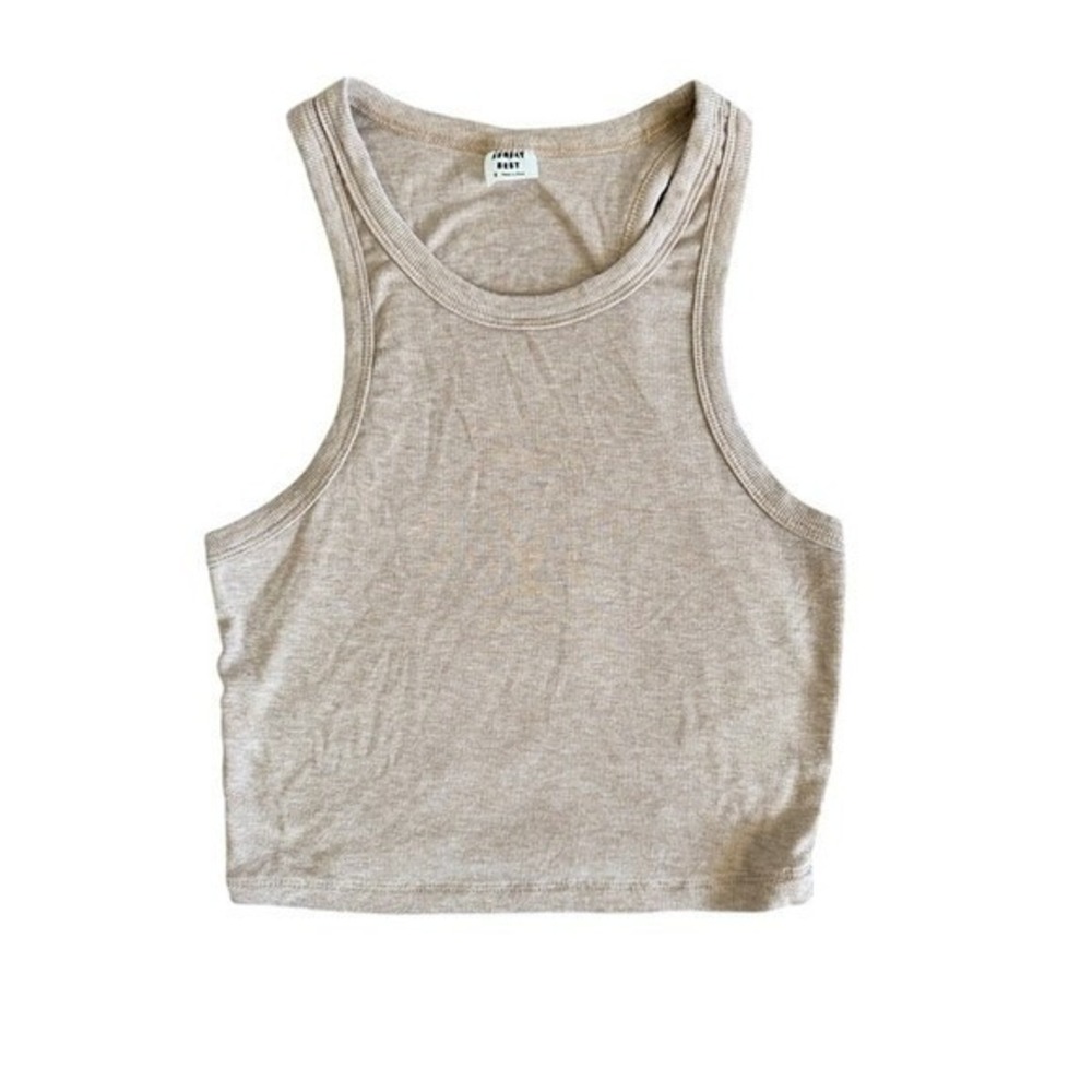 Aritzia Sunday Best Honor Tank Heather Oatmeal Beige Crop Top Small